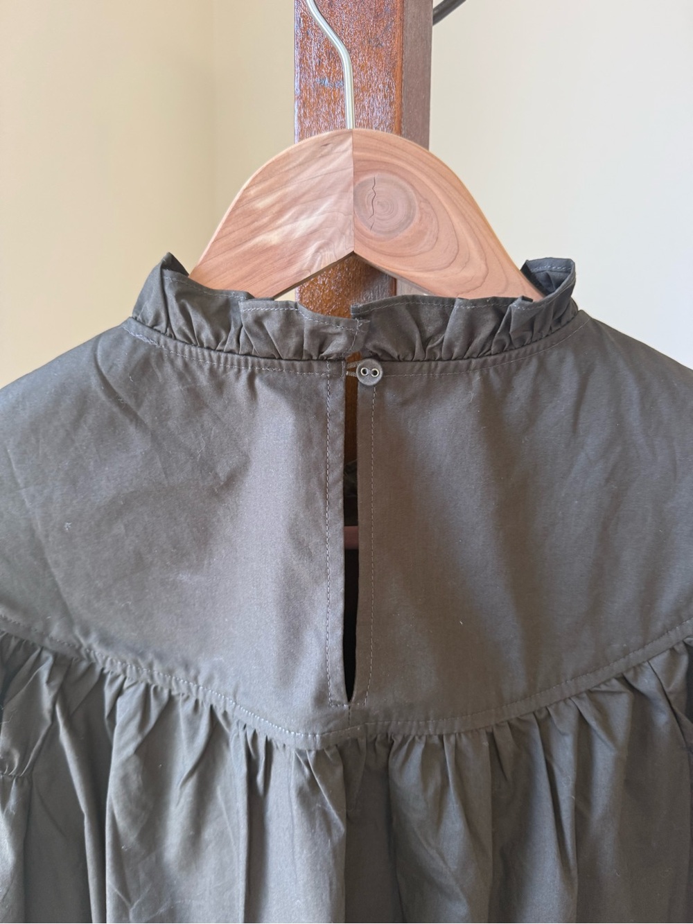 Ulla Johnson Black Ruffled Yoke Blouse - Picture 2 of 4